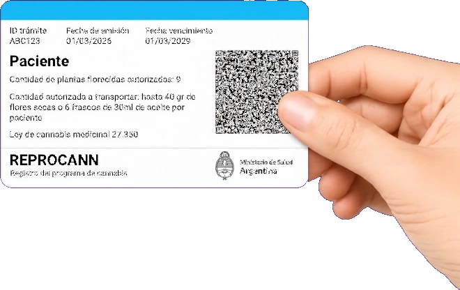 Credencial REPROCANN en mano: autoriza 9 plantas florecidas y el transporte de hasta 40 gramos de flores o 6 goteros de aceite